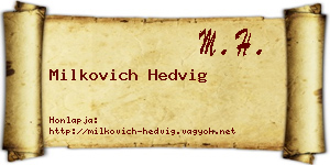 Milkovich Hedvig névjegykártya